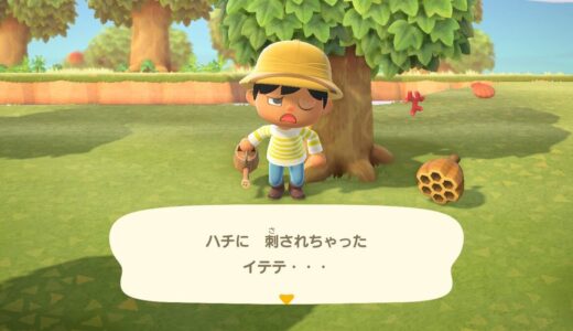 あつまれどうぶつの森でハチに刺された時の対処法