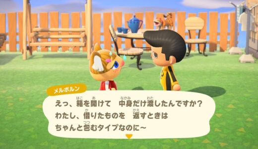 あつまれどうぶつの森：住民から誰々に返しておいてと頼まれた物の箱を開けて渡したらどうなるの？