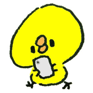 ゲームに夢中なヒヨコ