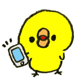 スマホでゲームブログを書くヒヨコ