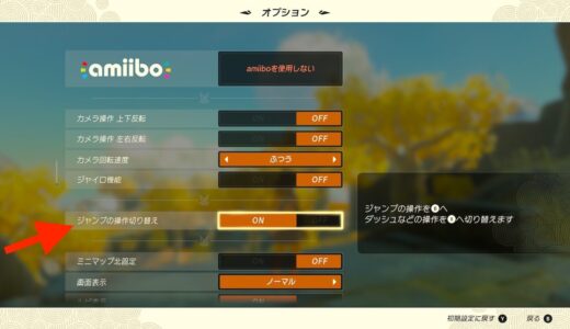 【ティアキン】Bボタンでジャンプに変更する方法【ゼルダの伝説ティアーズオブザキングダム】
