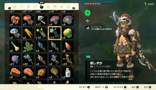 【ティアキン】姫しずかをたくさん入手できる場所【ゼルダの伝説ティアーズオブザキングダム】
