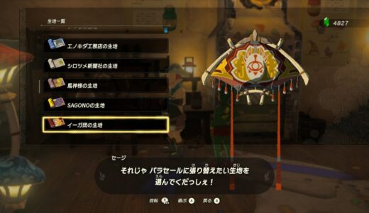 【ティアキン】イーガ団のパラセールの生地を入手する方法【ゼルダの伝説ティアーズオブザキングダム】